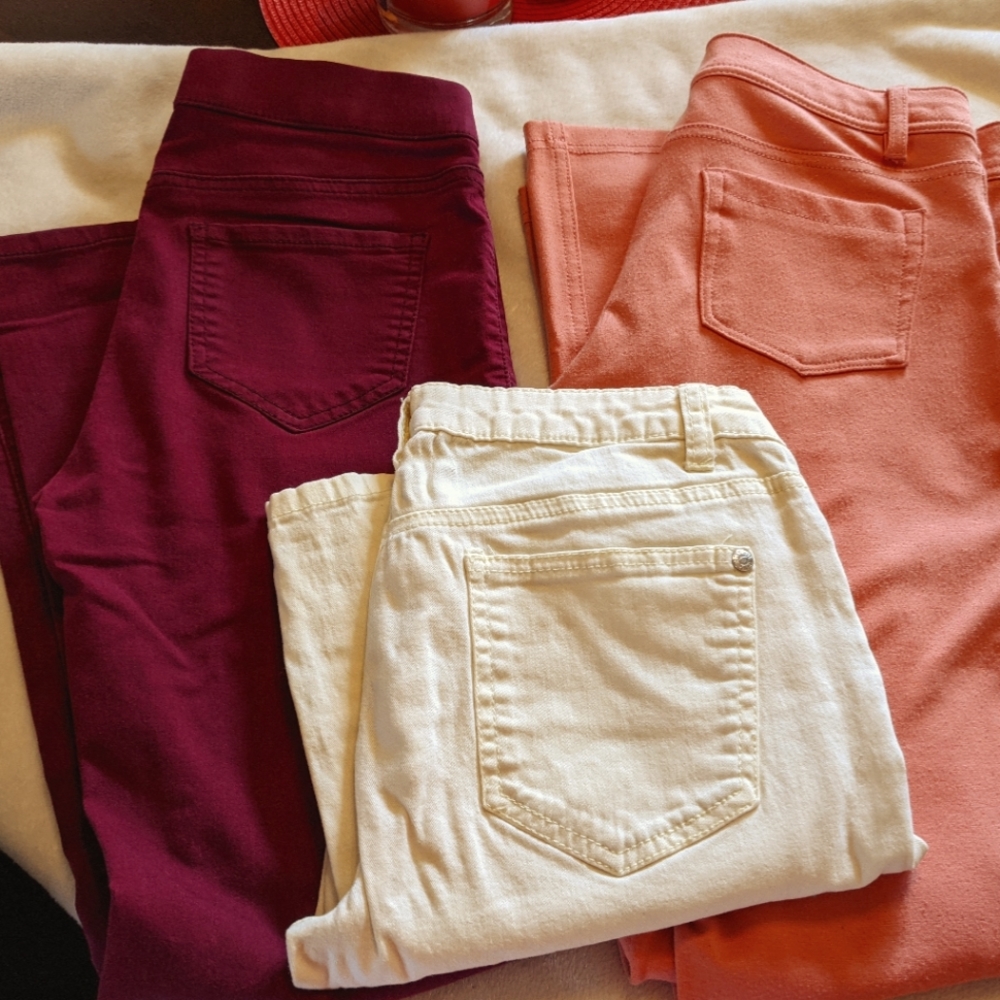 Colorful stretch pants lot of 3